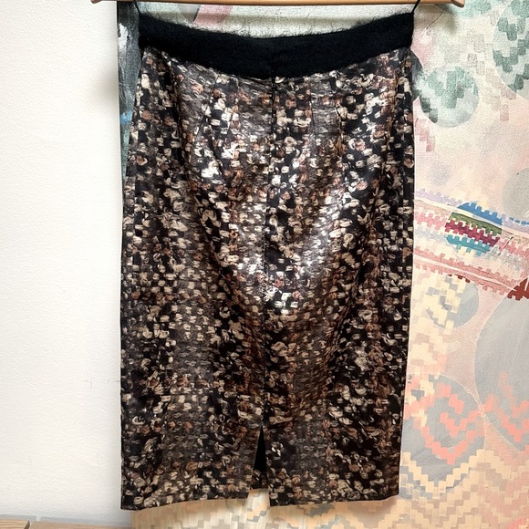 Giambattista Valli Y2K Vintage Silk and Cashmere Printed Patterned Pencil Skirt - Picture 6 of 11